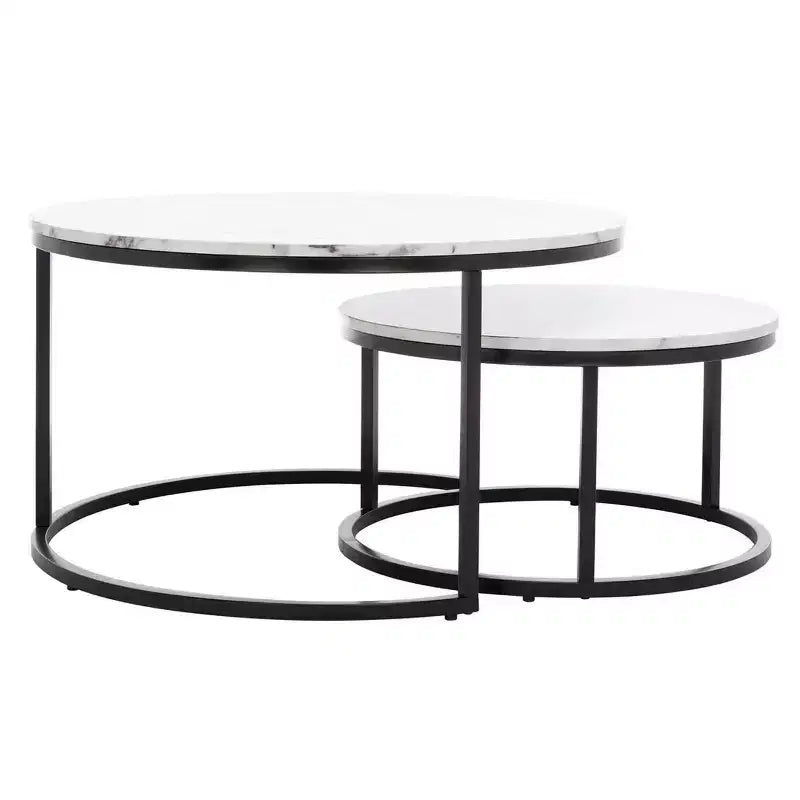 Mesa de centro redonda anidable de 2 piezas