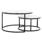 Mesa de centro redonda anidable de 2 piezas