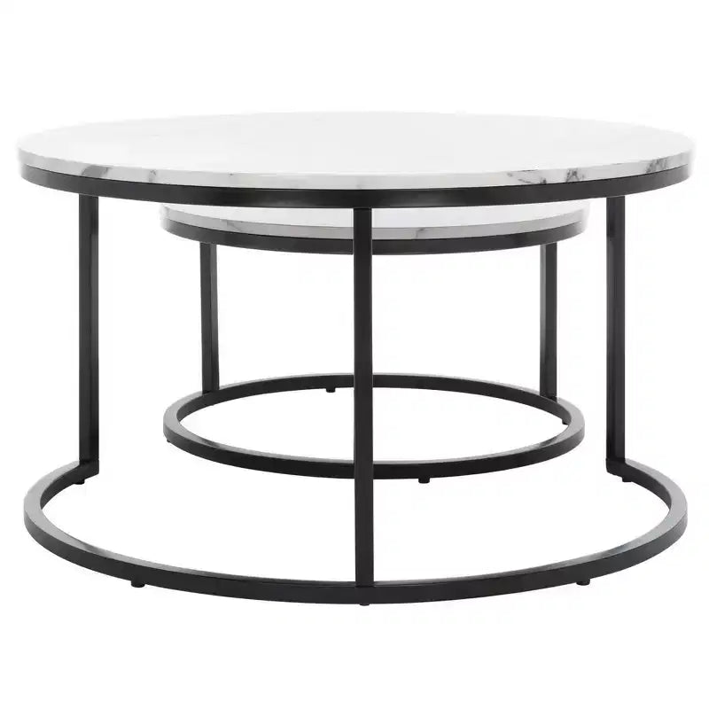 Mesa de centro redonda anidable de 2 piezas