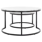 Mesa de centro redonda anidable de 2 piezas