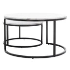 Mesa de centro redonda anidable de 2 piezas