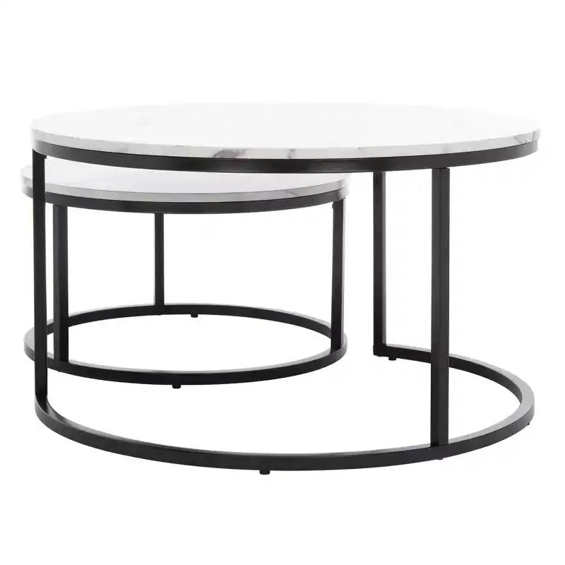 Mesa de centro redonda anidable de 2 piezas