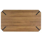 Mesa de centro rústica con superficie de madera estilo Mid-Century y patas de horquilla