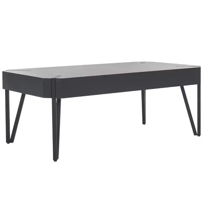Mesa de centro rústica con superficie de madera estilo Mid-Century y patas de horquilla