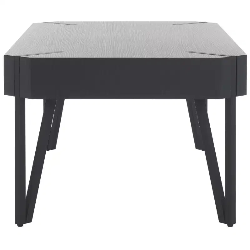 Mesa de centro rústica con superficie de madera estilo Mid-Century y patas de horquilla