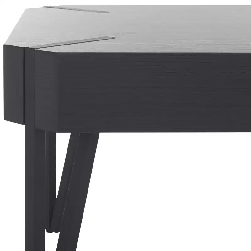Mesa de centro rústica con superficie de madera estilo Mid-Century y patas de horquilla