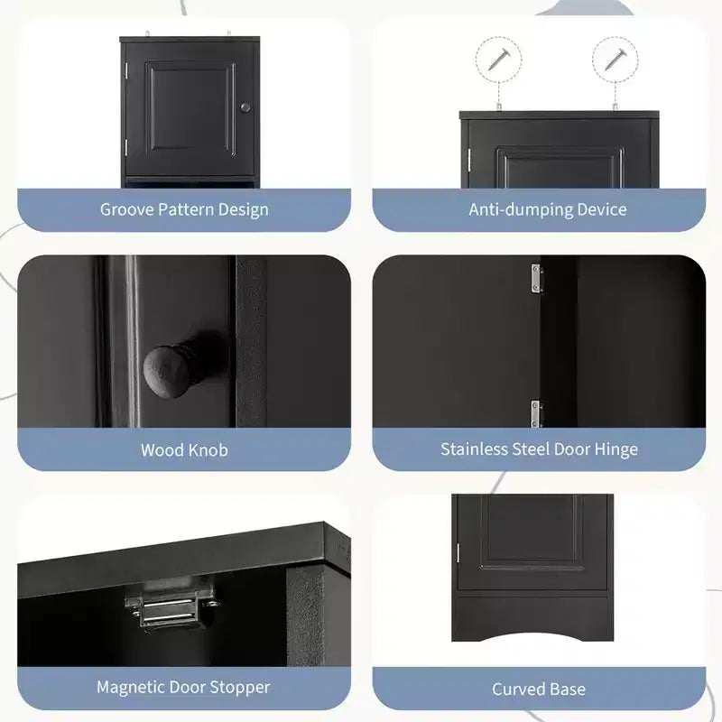 Mueble esquinero alto para baño de 67", gabinete de piso independiente con estantes ajustables, organizador de gabinete estrecho para baño, cocina, sala de estar