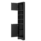 Mueble esquinero alto para baño de 67", gabinete de piso independiente con estantes ajustables, organizador de gabinete estrecho para baño, cocina, sala de estar