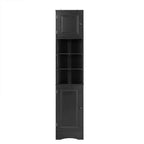 Mueble esquinero alto para baño de 67", gabinete de piso independiente con estantes ajustables, organizador de gabinete estrecho para baño, cocina, sala de estar